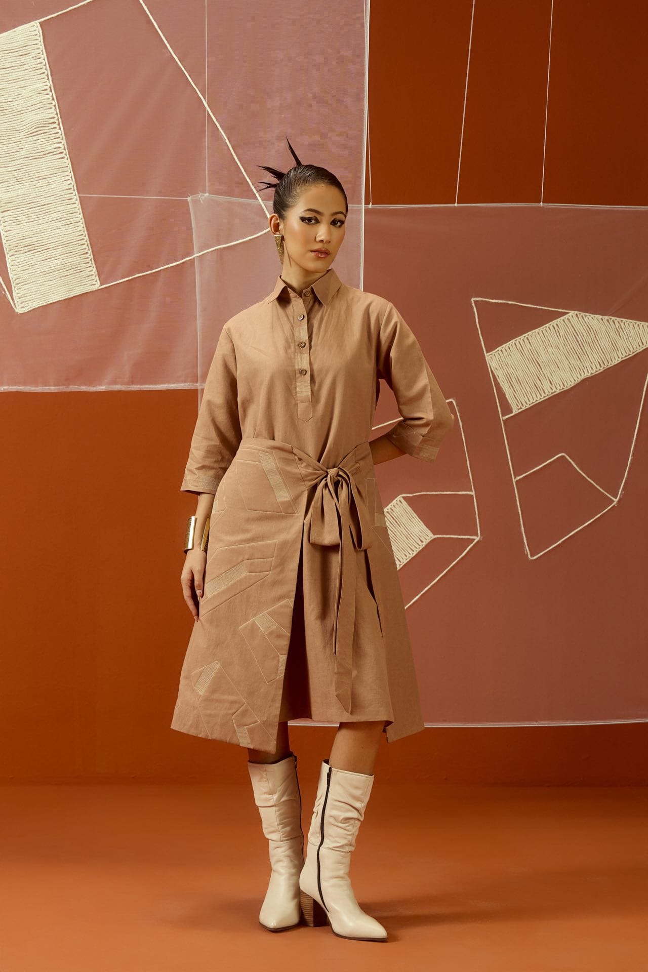 Five Degree Shift Fragmented Wrap Dress